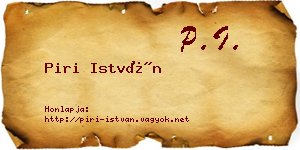 Piri István névjegykártya